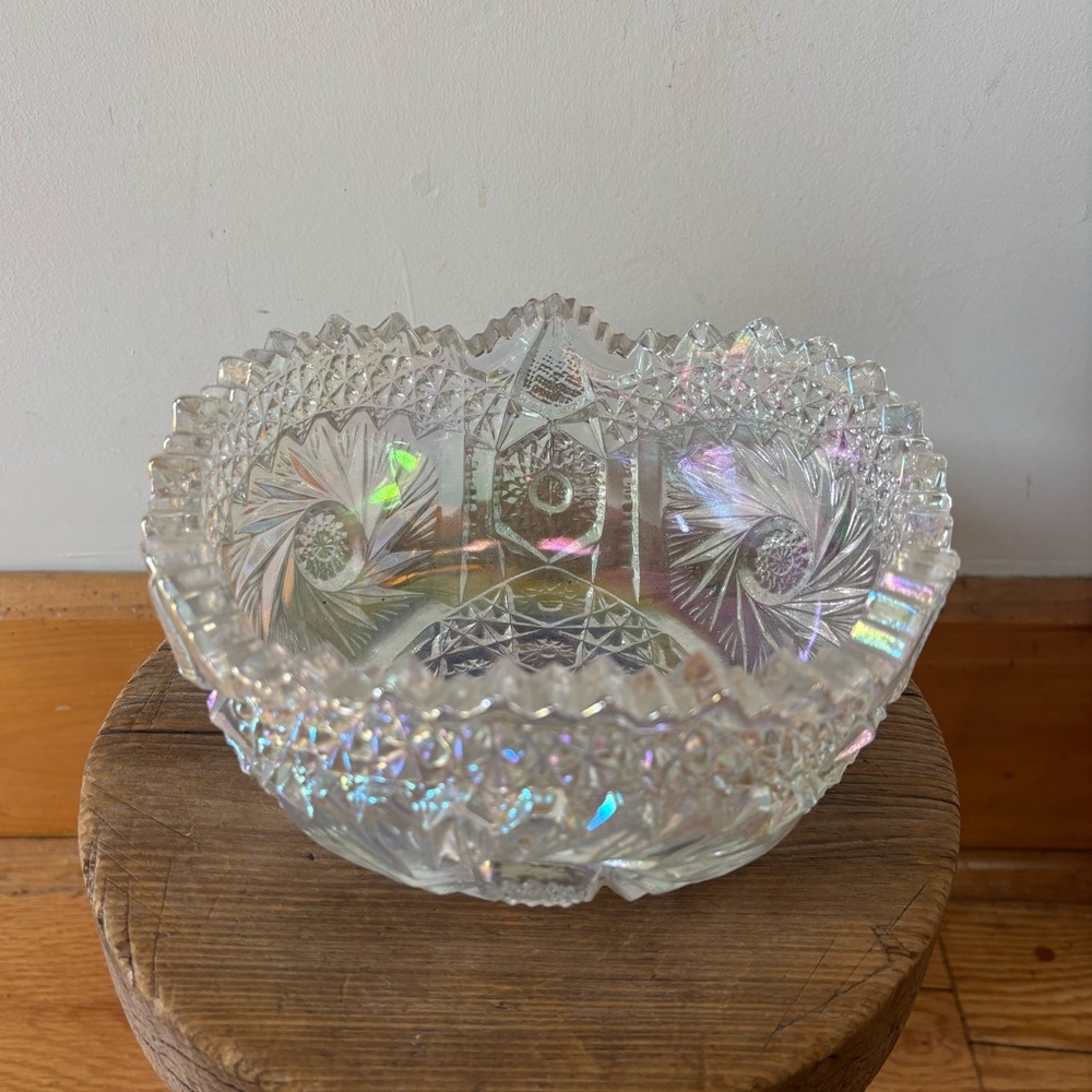 Vintage L.E. Smith "Comet in the Stars" Carnival Glass Bowl